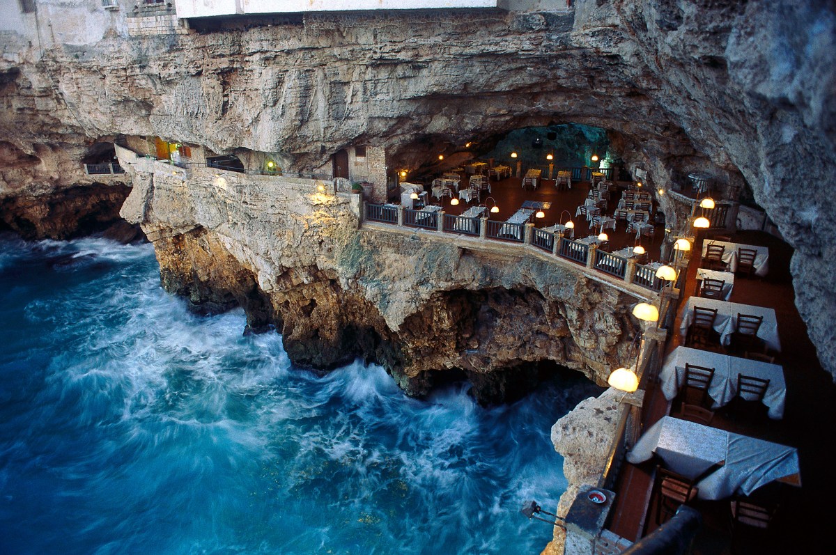 AXBCM2 Restaurant Grotta, Palazzese, Polignano a Mare, Puglia, Italy