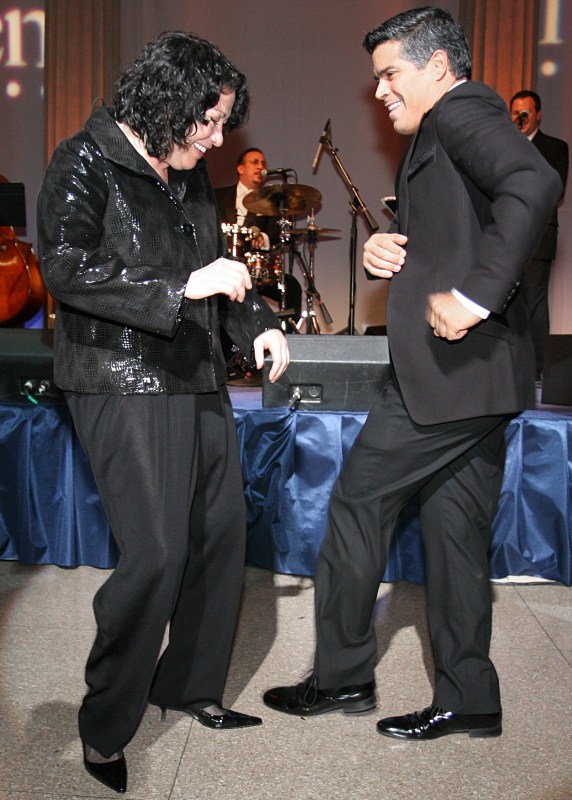 WASHINGTON - SEPTEMBER 15: U.S. Supreme Court Justice Sonia Sotomayor and actor Esai Morales salsa dance at the 13th Annual National Hispanic Foundation For The Arts (NHFA) Noche Musical at the Corcoran Gallery of Art on September 15, 2009 in Washington, DC. (Photo by Abby Brack/Getty Images)