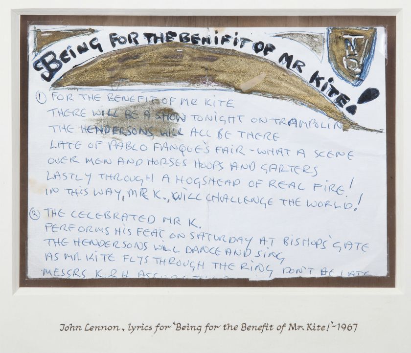 John Lennon Handwritten Lyrics