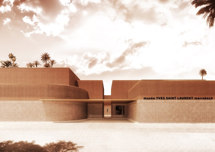 Architectural designs by French firm Studio KO have been released for the upcoming museum dedicated to designer Yves Saint Laurent and his work, the "mYSLm" (Muse Yves Saint Laurent Marrakech).