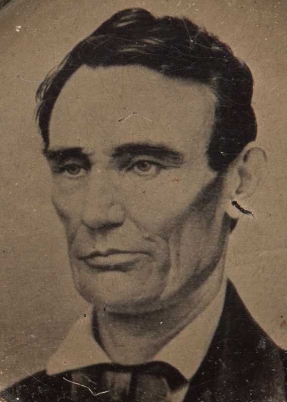 Abraham Lincoln Back-to-Back Ferrotype Badge
