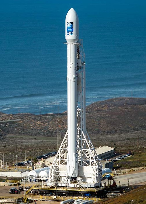 VANDENBERG AFB, CA - JANUARY 16: In this handout provided by the National Aeronautics and Space Administration (NASA), the SpaceX Falcon 9 rocket is seen at Vandenberg Air Force Base Space Launch Complex 4 East with the Jason-3 spacecraft onboard January 16, 2016 in California. Jason-3, an international mission led by the National Oceanic and Atmospheric Administration (NOAA), will help continue U.S.-European satellite measurements of global ocean height changes. (Photo by Bill Ingalls/NASA via Getty Images)