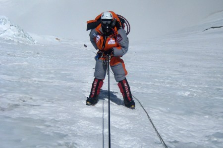 Female Bangladeshi mountaineer Wasfia Nazreen descends on the lonely Lhotse face on Mount Everest on May 27, 2012.  Wasfia Nazreen, 29, became the second Bangladeshi woman to summit the world's tallest mountain on May 26, 2012 and is climbing the highest peak on each of the continents to celebrate 40 years of Bangladeshi independence.    AFP PHOTO/ Ngima Girmen Sherpa        (Photo credit should read Ngima Girmen Sherpa/AFP/GettyImages)

http://video.nationalgeographic.com/video/short-film-showcase/a-womans-epic-journey-to-climb-7-mountains-shot-on-a-phone