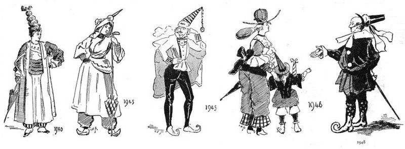 Fashion in 1940's as imagined in 1893 (Strand Magazine via Internet Archive)