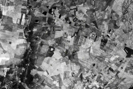 Ancient ruins are visible in this satellite image of Tell Hamoukar in eastern Syria. (CORONA ATLAS PROJECT)