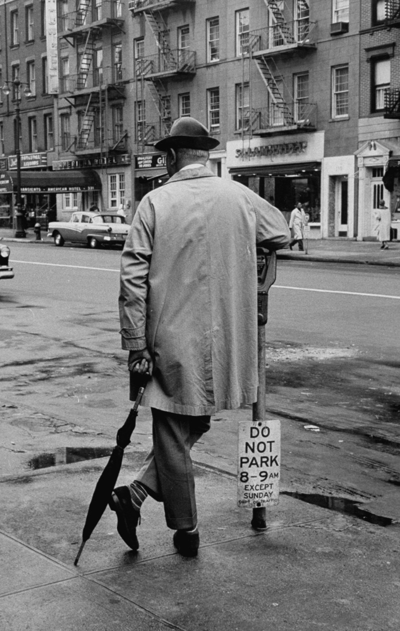 French actor Jacques Tati standing on a street courner. (Yale Joel/The LIFE Picture Collection/Getty Images)