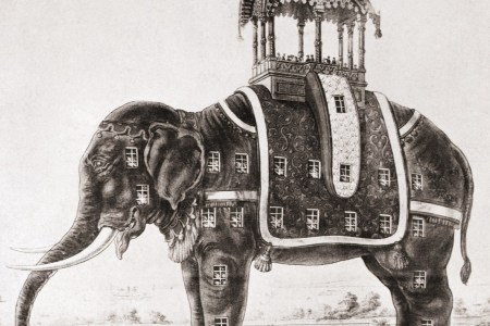 Poster advertising the exhibition of "ELEPHANTINE COLOSSUS" at Brighton Beach, Coney Island in the 1880's. (Betmann/Getty Images)