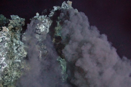 Photograph of the top of a black smoker chimney on the south-eastern edge of the iguanas vent field, taken during the 2005 Galapagos Expedition. Galapagos Islands. Dated 2005. (Photo by: Universal History Archive/UIG via Getty Images)