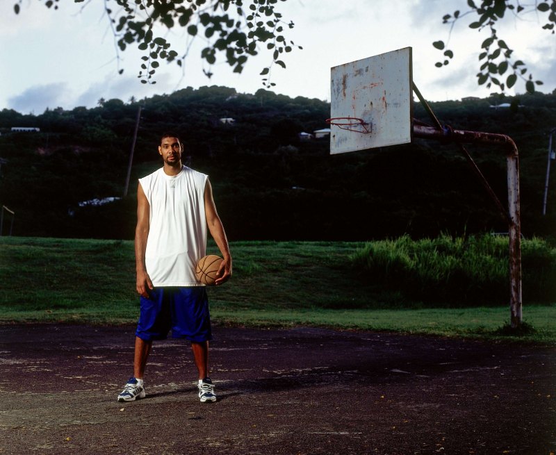 ST. CROIX, US VIRGIN ISLANDS - 2005: Tim Duncan #21 of the San Antonio Spurs poses for a 2005 photo on the island of St. Croix, US Virgin Islands. NOTE TO USER: User expressly acknowledges that, by downloading and or using this photograph, User is consenting to the terms and conditions of the Getty Images License agreement. Mandatory Copyright Notice: Copyright 2005 NBAE (Photo by Nathaniel S. Butler/NBAE via Getty Images)