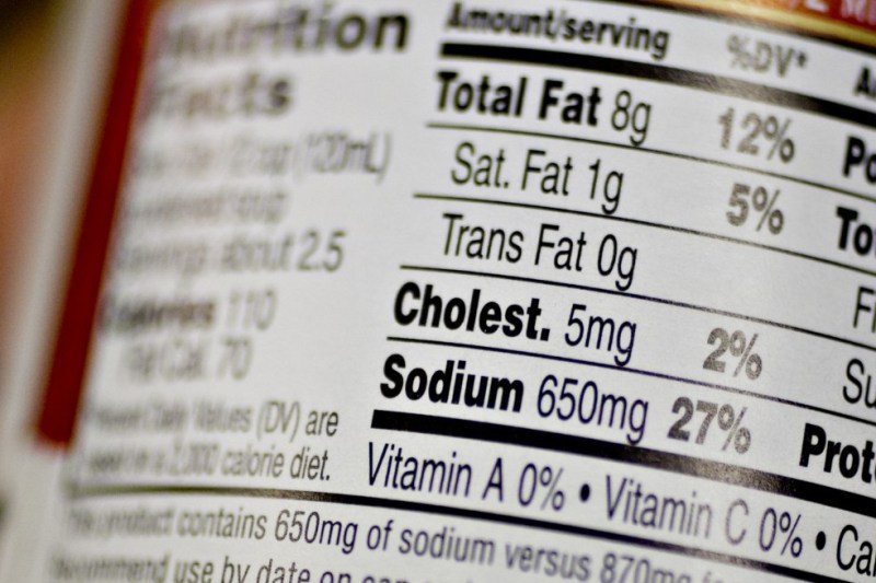 A nutrition facts label displays sodium content in a supermarket in New York, U.S., on Monday, March 1, 2010. The U.S. food industry may face federal sodium restrictions if it doesn't move on its own to make packaged meals less salty, said Thomas Frieden, director of the Centers for Disease Control and Prevention in an editorial published today in the Annals of Internal Medicine. Photographer: Daniel Acker/Bloomberg via Getty Images