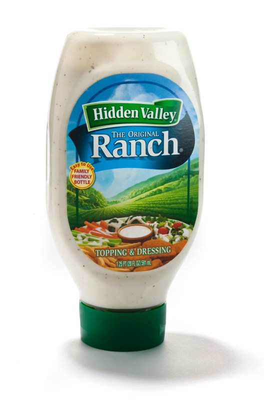 Hidden Valley The Original Ranch offers per serving: 140 calories, 14 grams fat with herbal notes, balanced and salty flavor.  (Photo by Bill Hogan/Chicago Tribune/MCT via Getty Images)
