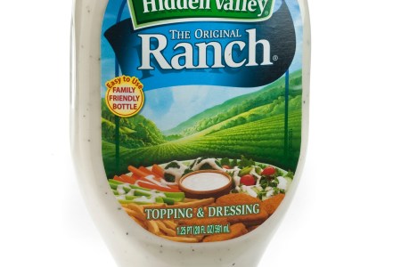 Hidden Valley The Original Ranch offers per serving: 140 calories, 14 grams fat with herbal notes, balanced and salty flavor.  (Photo by Bill Hogan/Chicago Tribune/MCT via Getty Images)