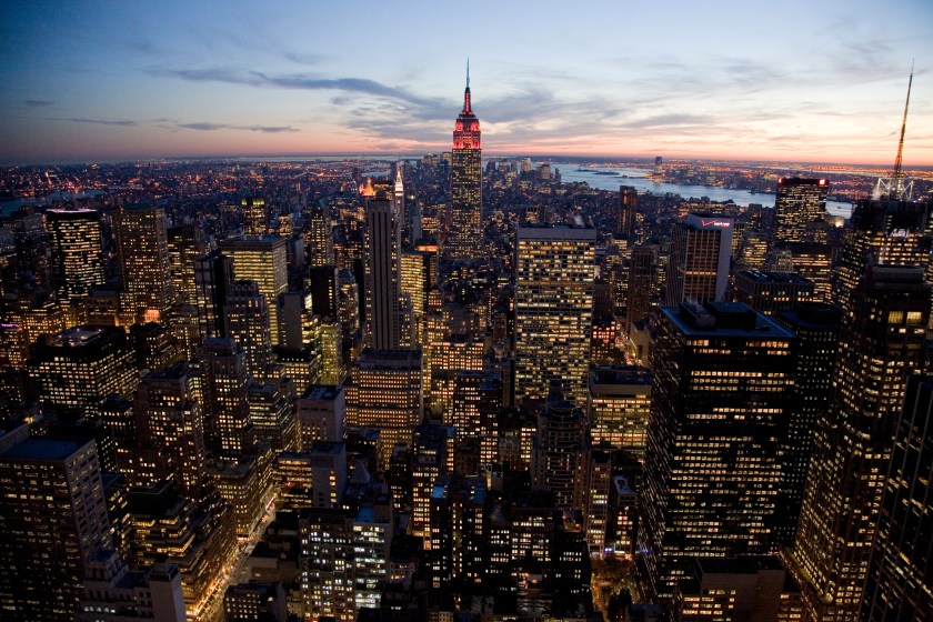 View of Midtown Manhattan at dusk. (James Leynse/Corbis via Getty Images)