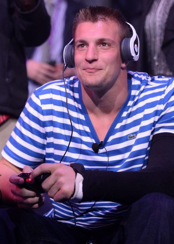 Rob Gronkowski of the New England Patriots attends EA SPORTS Madden Bowl XIX at the Bud Light Hotel on January 31, 2013 in New Orleans, Louisiana.  ( Stephen Lovekin/Getty Images for Bud Light)