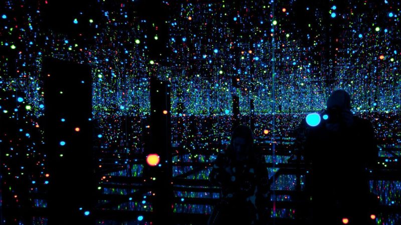 Credit: Mike Kemp / Contributor Editorial #: 527496418 Collection: Corbis News Infinity Mirrored Room – Filled with the Brilliance of Life, Kusama's largest Infinity Mirror Room to date. Tate Modern, London, UK. Yayoi Kusama is a Japanese artist. Throughout her career she has worked in a wide variety of media, including painting, collage, sculpture, performance art and environmental installations, most of which exhibit her thematic interest in psychedelic colors, repetition and pattern. (Photo by In Pictures Ltd./Corbis via Getty Images)