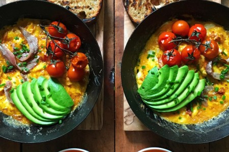 Scotch Woodcock-scrambled eggs with anchovies and toast (From SymmetryBreakfast by Michael Zee, published by powerHouse Books)