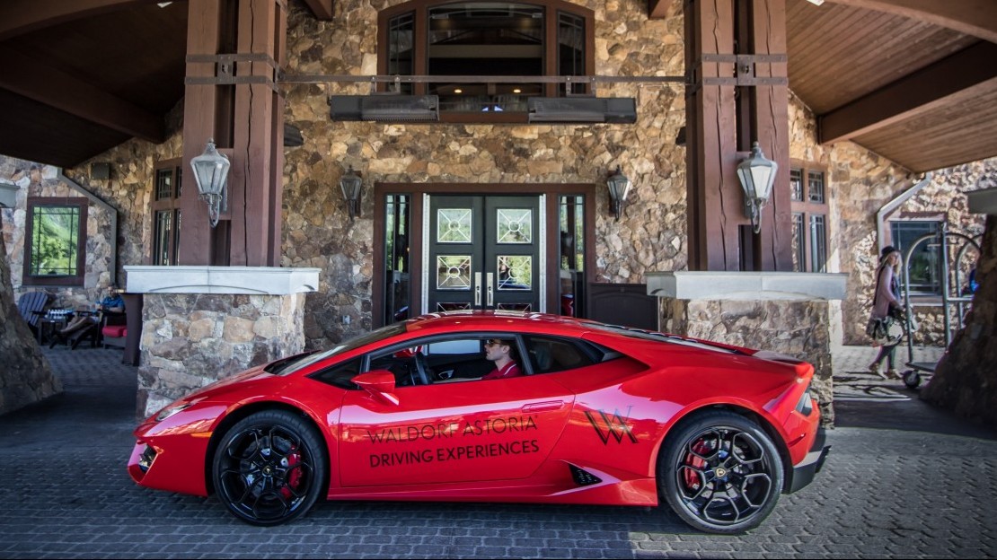 The Waldorf Astoria Driving Experiences will offer guests the opportunity to test drive Lamborghini’s latest models, including the new Lamborghini Huracán LP 580-2 and Huracán LP 610-4 Spyder, at properties including the Waldorf Astoria Park City. (Courtesy of the Waldorf Astoria)