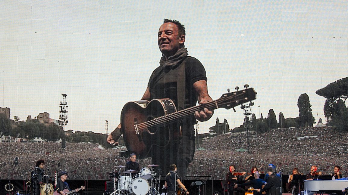 ROME, ITALY - JULY 16: Bruce Springsteen and The E Street Band performs in concert at Circo Massimo on july 16, 2016 in Rome, Italy.  (Photo by Roberto Panucci/Corbis via Getty Images)