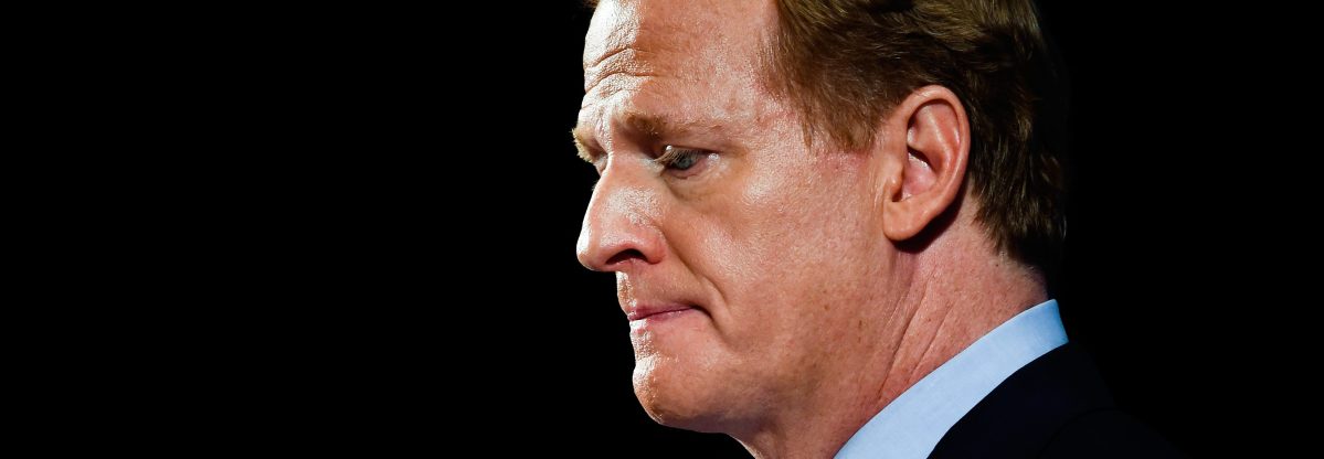 National Football League commissioner Roger Goodell speaks during a press conference on September 19, 2014 inside the New York Hilton Midtown in New York City. Goodell took the time to address personal conduct issues in the NFL.  (Alex Goodlett/Getty Images)