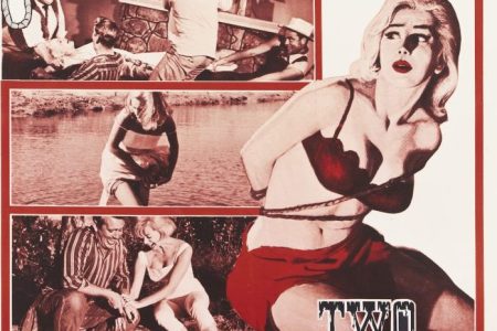 A poster for Herschell Gordon Lewis' 1964 horror film 'Two Thousand Maniacs!' starring Connie Mason. (Photo by Movie Poster Image Art/Getty Images)