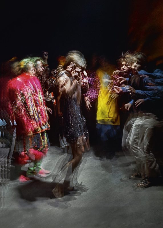 Hollywood Acid Test, February 25, 1966. The psychedelic movement was the invention of the acid test events, where live music, movies, “audioptics,” and the “stroboscopic ballet machine” were standard features. The costumed revelers dancing into the small hours of the night endures as one of Schiller’s most iconic images from his coverage of the LSD scene and was featured on the cover of the Capitol Records LP of the same name and year.  (Lawrence Schiller/Polaris Communications Inc.)