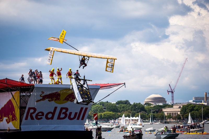 Monkeyballers compete at Red Bull Flugtag in Boston, MA, USA on 20 August, 2016. // Gameface Media (Marty McCrory) / Red Bull Content Pool // P-20160821-00182 // Usage for editorial use only // Please go to www.redbullcontentpool.com for further information. //