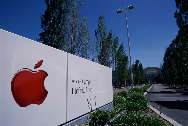 Sign at Macintosh's Silicon Valley Headquarters Entrance (Photo by �� Christopher J. Morris/CORBIS/Corbis via Getty Images)