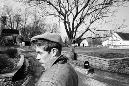 In 1955, James Dean visited Fairmont, Indiana where he had spent his youth. It was just after he had made "East of Eden" but the film was not yet released. He stayed on the farm of his uncle Marcus Winslow with his relatives. (Dennis Stock/Magnum Photos)