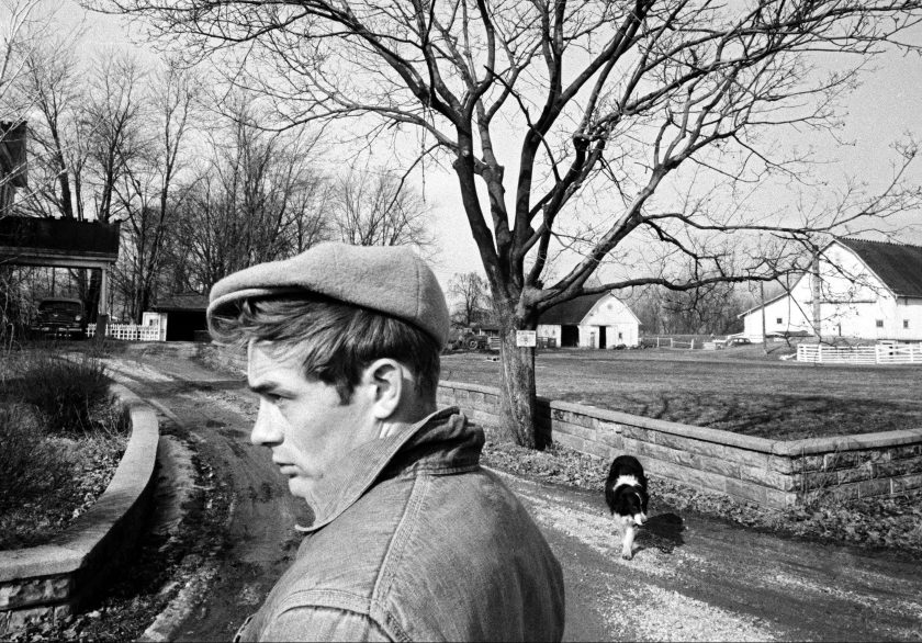 In 1955, James Dean visited Fairmont, Indiana where he had spent his youth. It was just after he had made "East of Eden" but the film was not yet released. He stayed on the farm of his uncle Marcus Winslow with his relatives. (Dennis Stock/Magnum Photos)