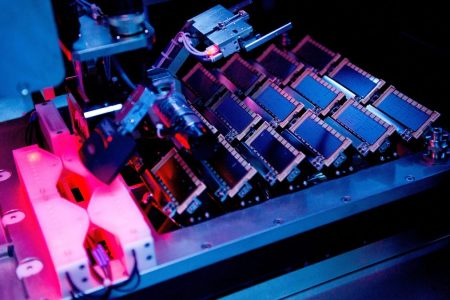Slides sit in a bay waiting to be sequenced at the Complete Genomics Inc. research facility in Mountain View, California, U.S., on Monday, Oct. 31, 2011. Analyzing cancer DNA will constitute the largest clinical application of future genomic-sequencing technology, according to Clifford Reid, chief executive officer of Complete Genomics Inc. (David Paul Morris/Bloomberg via Getty Images)