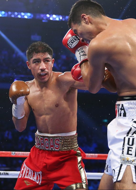 Jessie Vargas of the United States punches Antonio DeMarco of Mexico during the WBA world super lightweight title fight at The Venetian on November 23, 2014 in Macau, Macau.  (Chris Hyde/Getty Images)