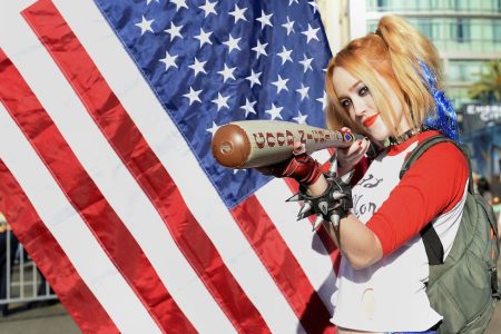 SAN DIEGO, CA - JULY 22:  Cosplayer Harley Quinn attends Comic-Con International on July 22, 2016 in San Diego, California.  (Photo by Matt Cowan/Getty Images)