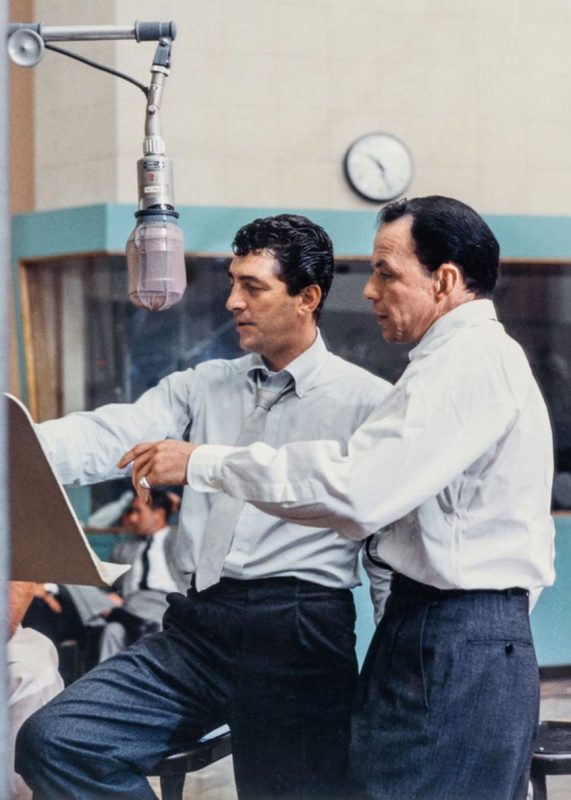 Frank Sinatra and Dean Martin at the sessions for Martin’s Sleep Warm LP. (Taschen)