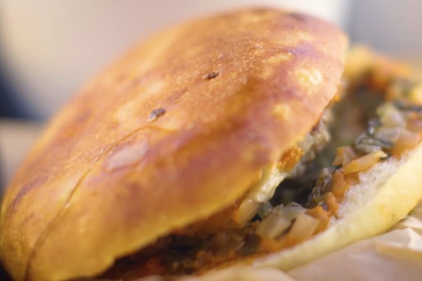 Locol's 'cheeseburg,' a healthy cheeseburger alternative with a patty comprised of 30% cooked grains and tofu, inside a Koji-leavened bun (Screengrab)