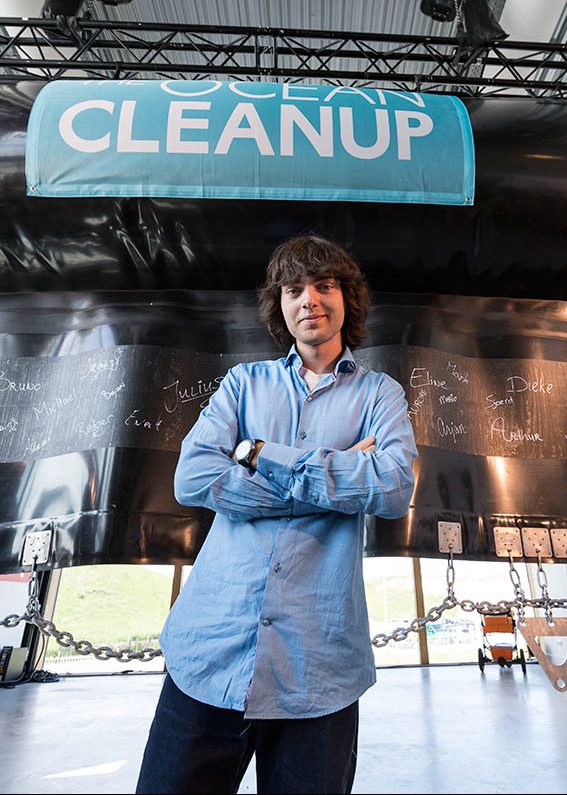 THE HAGUE, NETHERLANDS - JUNE 22: Boyan Slat poses during the unveiling of the Ocean Clean Up North Sea Prototype to test advanced technologies to rid the oceans of plastic on June 22, 2016 in The Hague, Netherlands. The Ocean Cleanup's floating barrier will be tested for extreme weather at sea, to prepare for its eventual deployment in the Great Pacific Garbage Patch.  (Photo by Michel Porro/Getty Images)