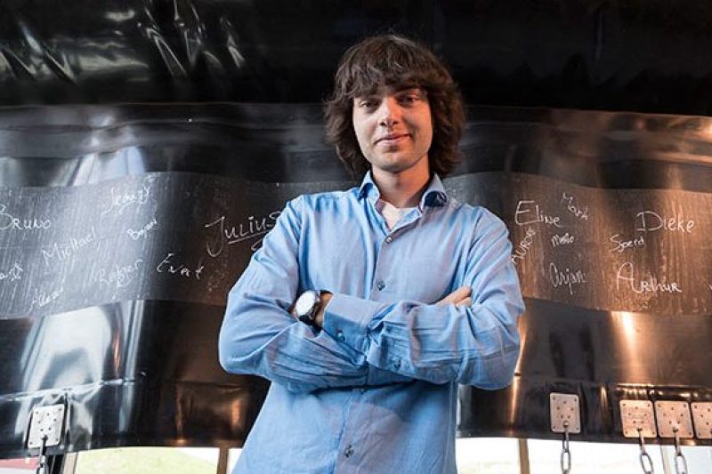 THE HAGUE, NETHERLANDS - JUNE 22: Boyan Slat poses during the unveiling of the Ocean Clean Up North Sea Prototype to test advanced technologies to rid the oceans of plastic on June 22, 2016 in The Hague, Netherlands. The Ocean Cleanup's floating barrier will be tested for extreme weather at sea, to prepare for its eventual deployment in the Great Pacific Garbage Patch. (Photo by Michel Porro/Getty Images)
