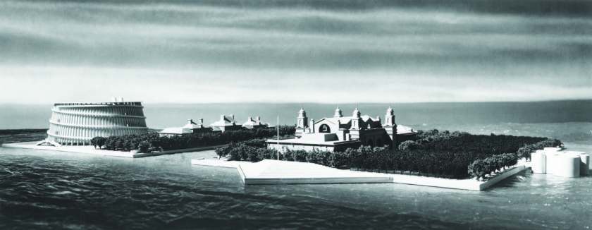 Phillip Johnoson's design for the renovation of Ellis Island in 1954. (Metropolitan Books)