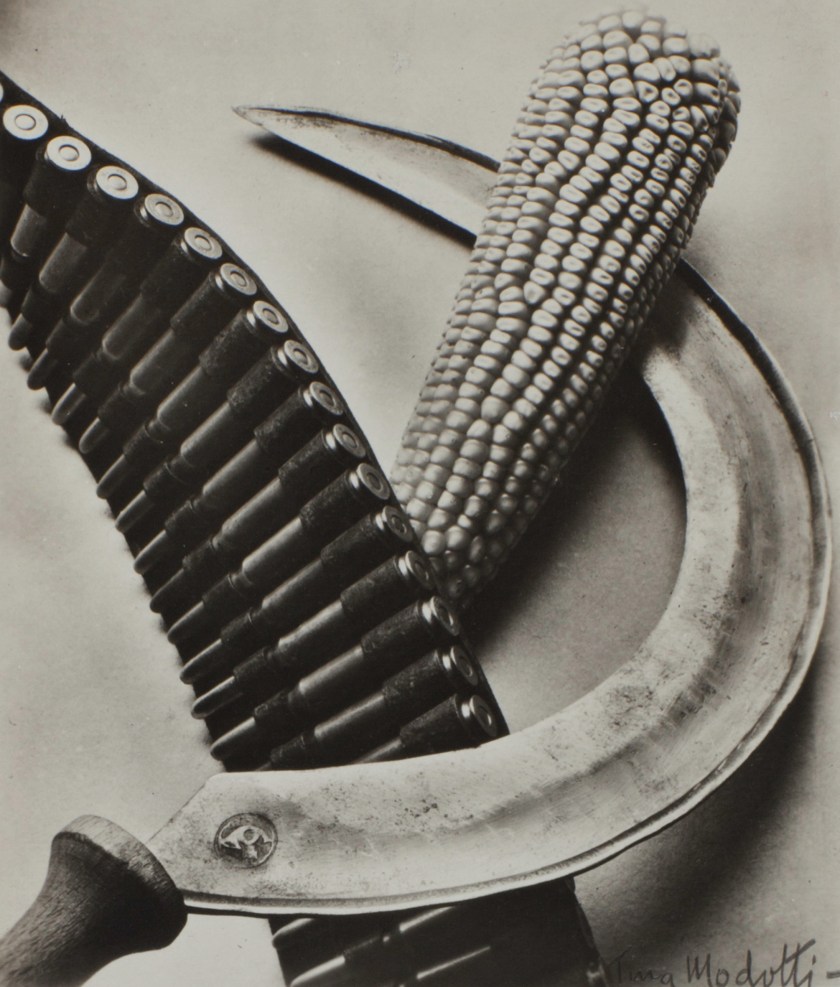 "Bandolier, Corn and Sickle" by Tina Modotti, 1927. (The Sir Elton John Photography Collection)