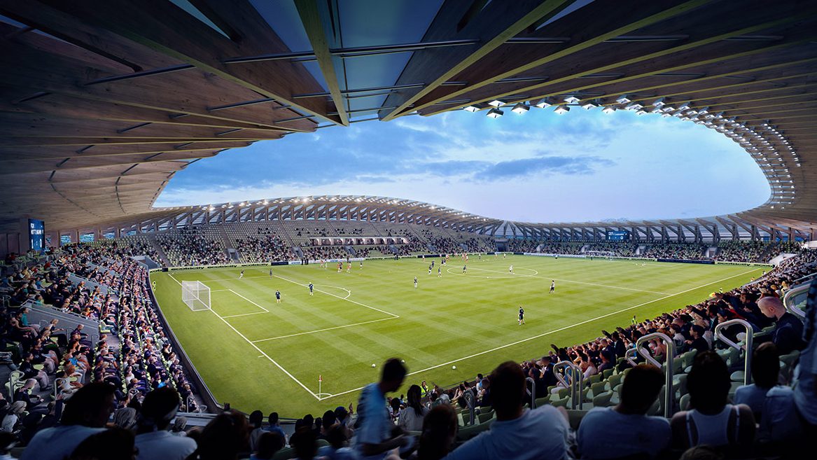 World’s First All-Wood Soccer Stadium to Be Built in England by Zaha Hadid Architects