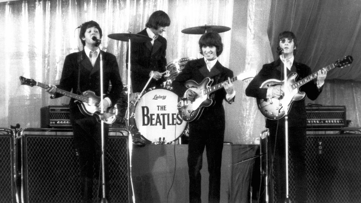 GERMANY - JUNE 01:  Photo of BEATLES; Paul McCartney, Ringo Starr, George Harrison, John Lennon - performing live onstage on final German tour  (Photo by K & K Ulf Kruger OHG/Redferns)