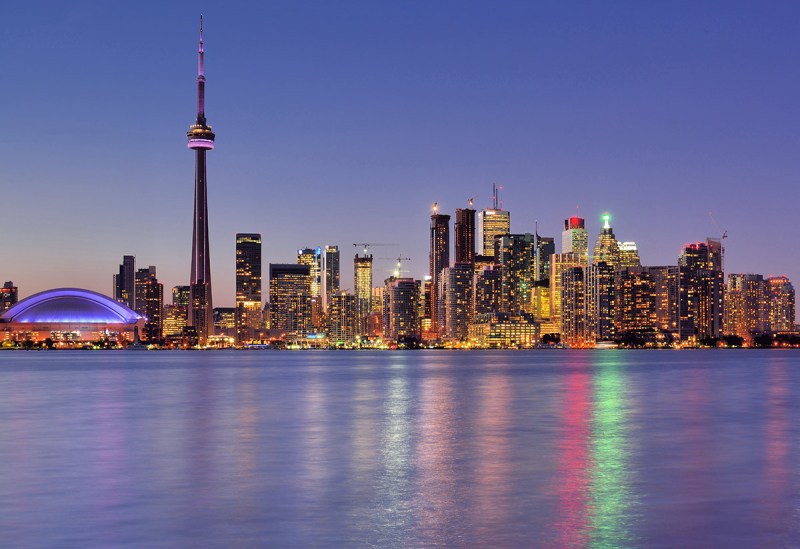 Toronto waterfront when night fall. (Getty Images)