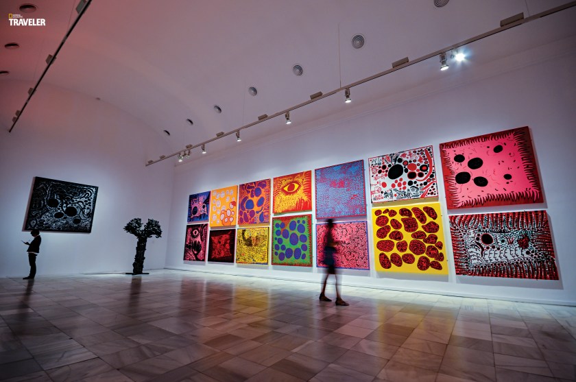 Madrid’s Museo Nacional Centro de Arte Reina Sofía exhibits the work of contemporary artists such as Japanese art star Yayoi Kusama. (Courtesy National Geographic Traveler)