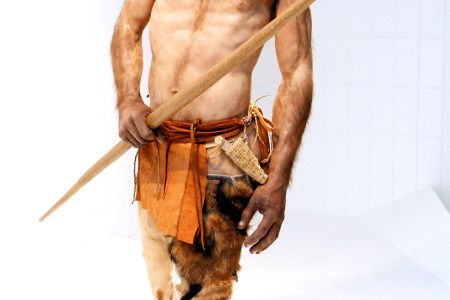 A statue representing an iceman named Oetzi, discovered on 1991 in the Italian Schnal Valley glacier (Andrea Solero/AFP/Getty Images)