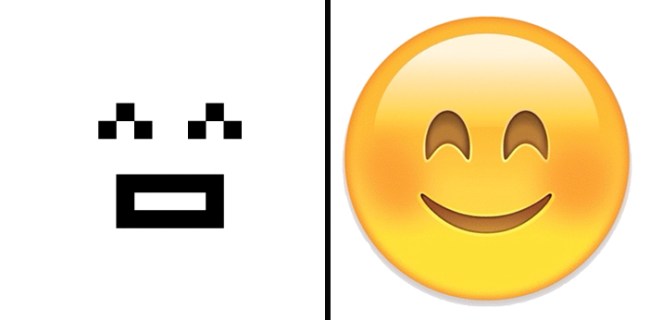 1999 NTT DOCOMO emoji; 2016 iOS emoji (NTT DOCOMO, Inc.)