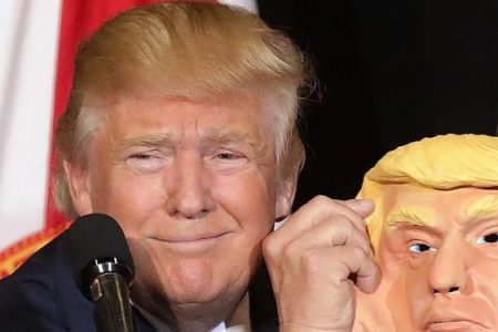 Republican presidential nominee Donald Trump holds a campaign rally in the Robarts Arena at the Sarasota Fairgrounds (Chip Somodevilla/Getty Images)
