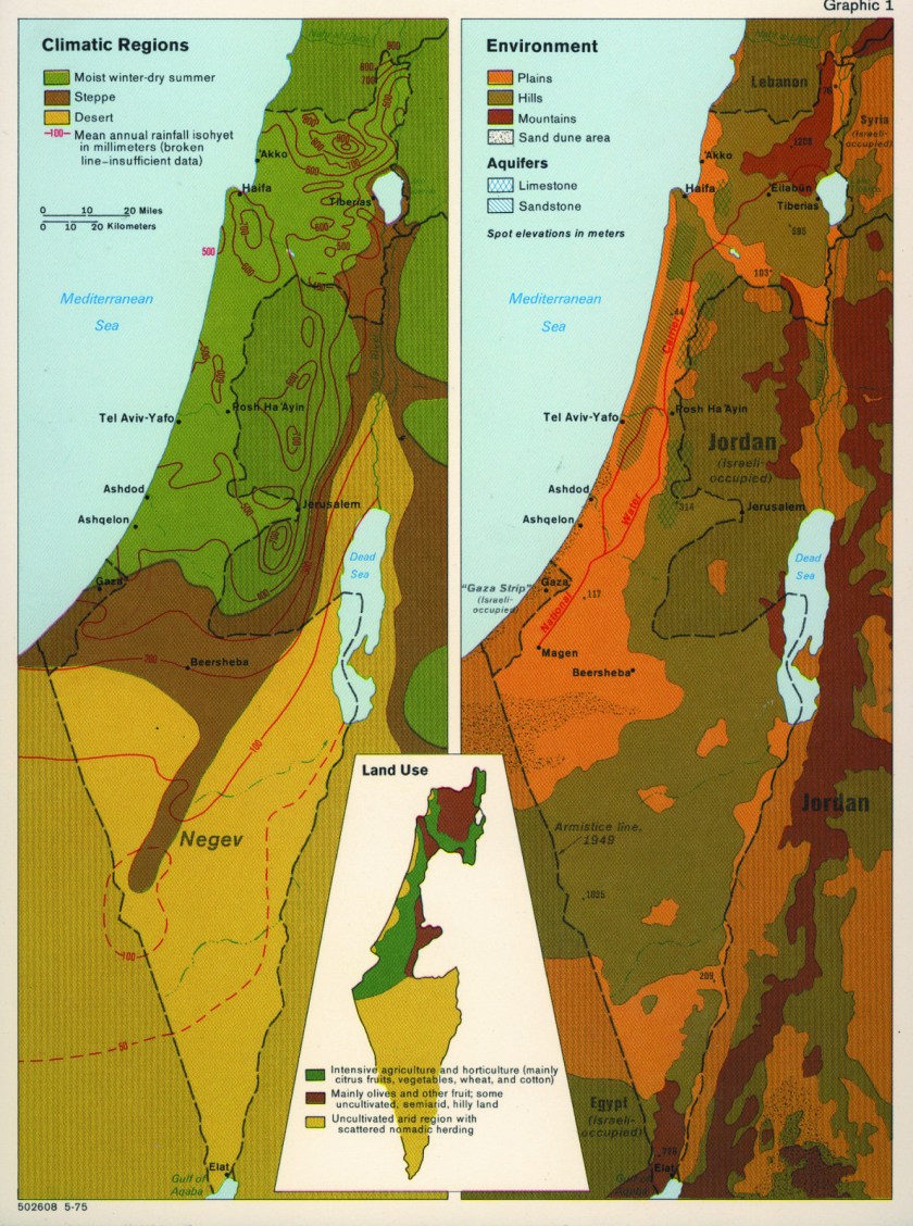 Environmental map of Israel, circa 1975 (Central Intelligence Agency)