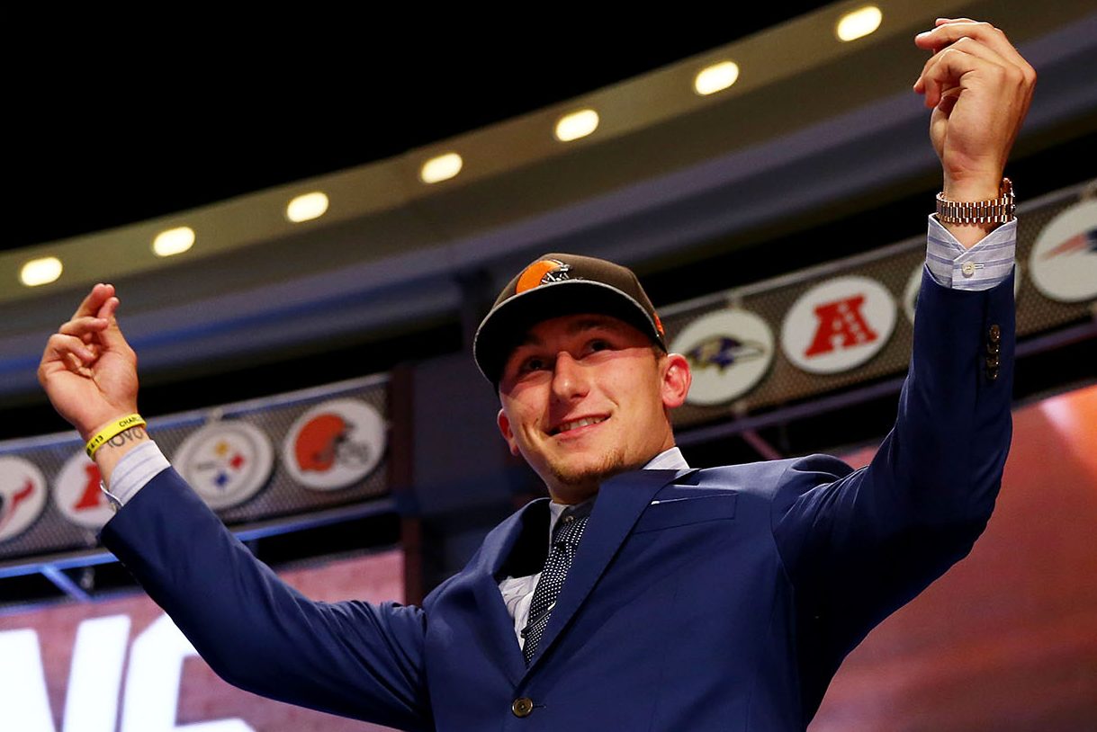 Johnny Manziel after being picked by the Cleveland Browns.