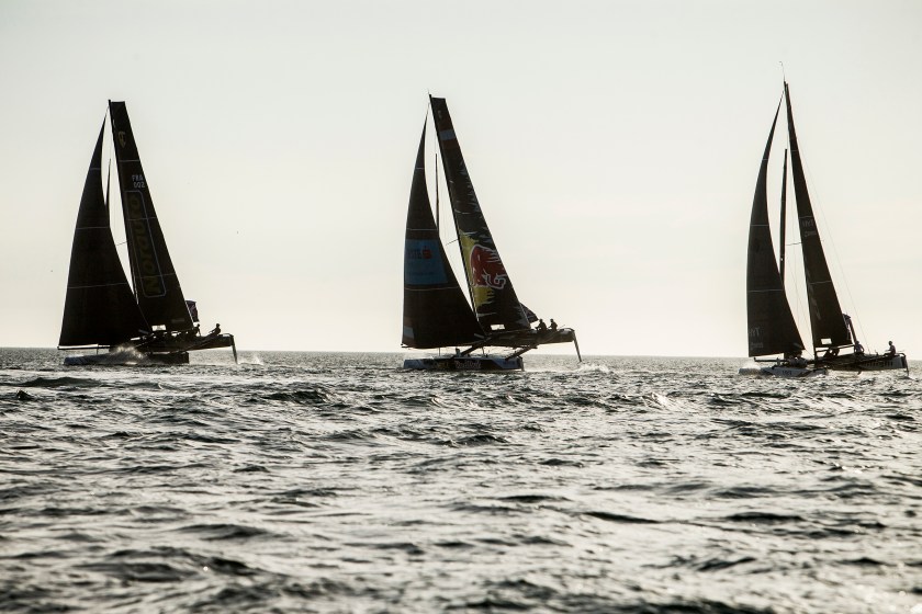 Participants performs during Extreme Sailing Series in Lisbon, Portugal on October 7, 2016. (Hugo Silva/Red Bull Content Pool)