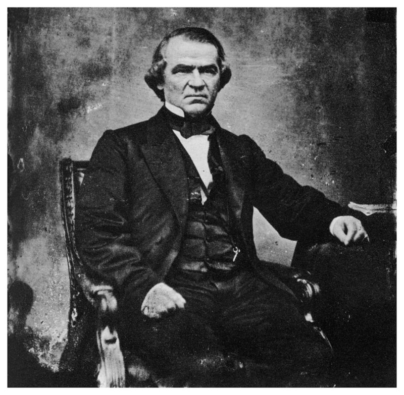 Andrew Johnson, 17th President of the United States, 1860s (1955). Johnson (1808-1875) was Abraham Lincoln's vice-president and succeeded Lincoln as president after his assassination. His policies of conciliation towards the South after the Civil War and his vetoing of civil rights bills led to bitter confrontation with the Radical Republicans in Congress. They made two attemts to have Johnson impeached, the second of which only failed by one vote in the Senate. He was defeated by Ulysses S Grant in the 1868 presidential election and one of his last acts in office was to grant an unconditional amnesty to all Confederates on Christmas Day 1868. A print from Mathew Brady Historian with a Camera by James D Horan, Bonanza Books, New York, 1955. (Photo by The Print Collector/Print Collector/Getty Images)