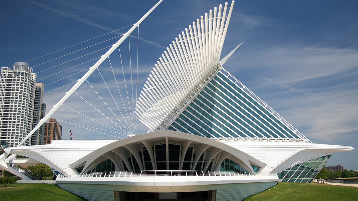 Modern architecture museum building in Milwaukee, Wisconsin. (Getty Images)